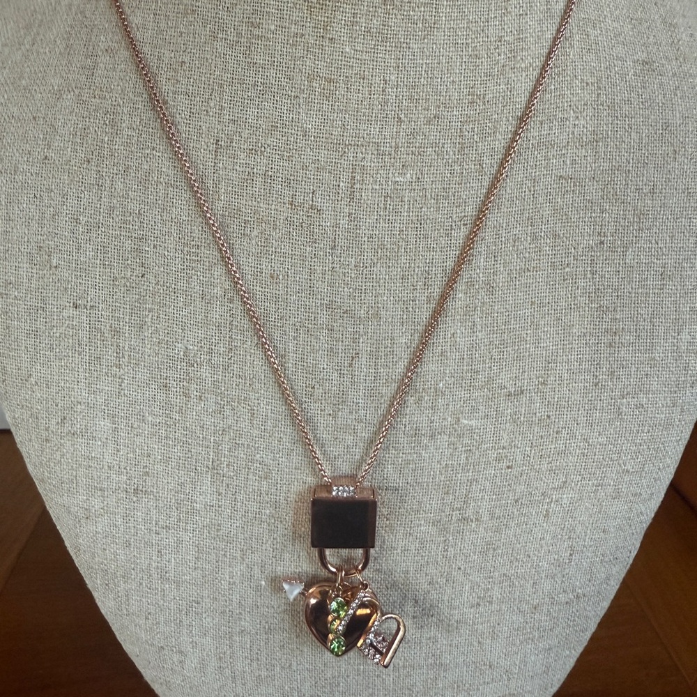 Stella & Dot Custom Charm Lock Necklace